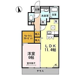 西武池袋線 中村橋駅 徒歩12分の賃貸アパート 1階1LDKの間取り