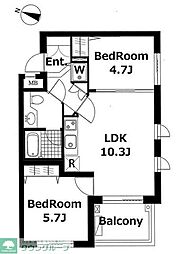 東京メトロ有楽町線 千川駅 徒歩3分の賃貸マンション 2階2LDKの間取り