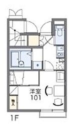 東京メトロ副都心線 氷川台駅 徒歩8分の賃貸アパート 1階1Kの間取り