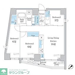 東武東上線 大山駅 徒歩8分の賃貸マンション 7階3LDKの間取り