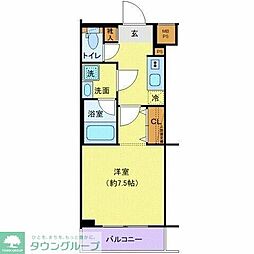 クレヴィスタ常盤台 1Kの間取図画像