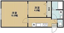 板橋区赤塚新町3丁目マンション 2Kの間取図画像