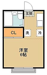 コーポオリーブ 1Kの間取図画像