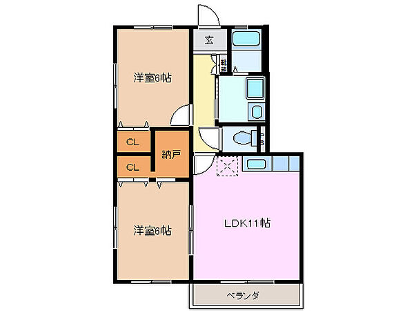 グラシアフィス霞ヶ浦　3番館 101｜三重県四日市市大宮西町(賃貸マンション2LDK・1階・55.00㎡)の写真 その2