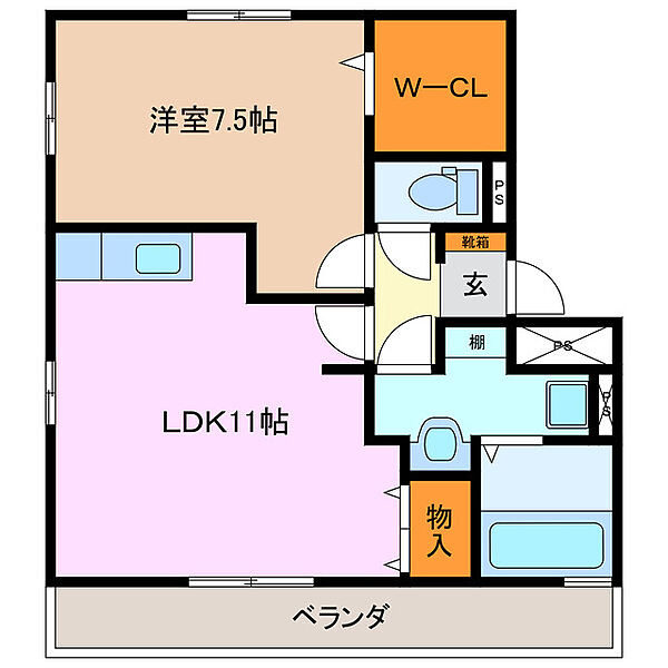 シオン 102｜三重県四日市市小杉町(賃貸マンション1LDK・1階・46.72㎡)の写真 その2