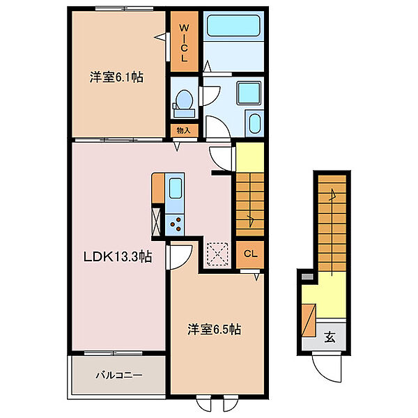 ミライズテラス川越　III 202｜三重県三重郡川越町大字当新田(賃貸アパート2LDK・2階・59.58㎡)の写真 その2