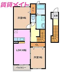 フィニート21A 2LDKの間取図画像