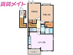 スターポップ　Ｍ　II 2階2LDKの間取り