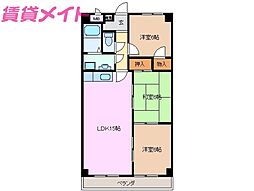 プロミネント四日市 3LDKの間取図画像