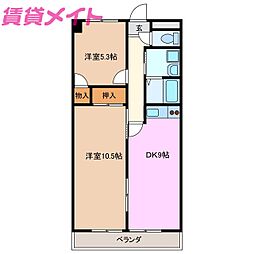 ドエルウィステリア 2DKの間取図画像