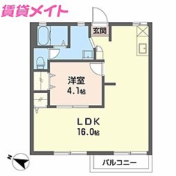 TOWNYラポール 1LDKの間取図画像