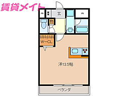 リュミエールメゾン ワンルームの間取図画像