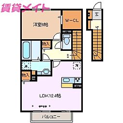 スカイピュア 1LDKの間取図画像