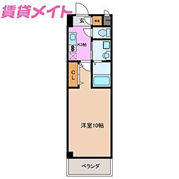 グレイスフル 1Kの間取図画像