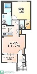 ディモーラ 1階1LDKの間取り