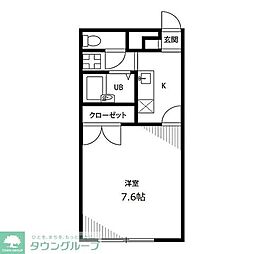 アムール元 2階1Kの間取り