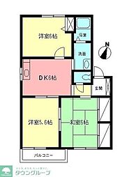 レグルス・オザワA 1階3DKの間取り