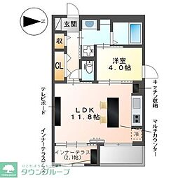 FOREST ODAWARA（フォレスト　オダワラ） 2階1LDKの間取り