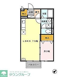 モナリエ飯泉 1階1LDKの間取り