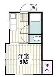 フレックス1 1Kの間取図画像