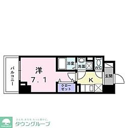 スアヴィス平塚八重咲 1Kの間取図画像