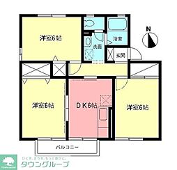 スカイプラザA 3DKの間取図画像