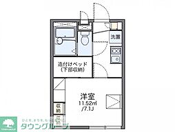 レオパレスクロスロード 1Kの間取図画像