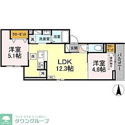 Cirlmer湘南 2LDKの間取図画像