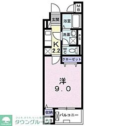 リズミン 1Kの間取図画像