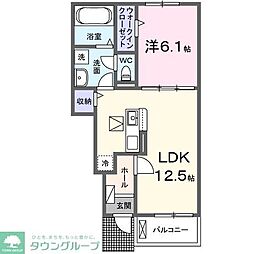 リヴェール 1LDKの間取図画像