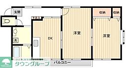 ロック湘南 2LDKの間取図画像