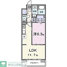ブライトリーフ 1LDKの間取図画像