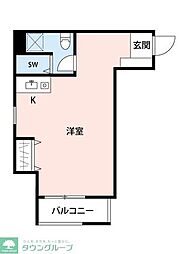 モアナ平塚 ワンルームの間取図画像