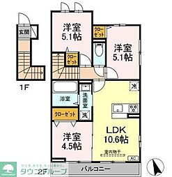 エクラン ウルー湘南N 3LDKの間取図画像