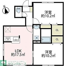 グレイス 2LDKの間取図画像