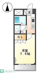 スピカ 1Kの間取図画像