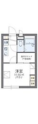 レオパレスウィング2 1Kの間取図画像
