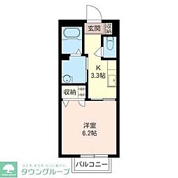 メゾンホットロード 1Kの間取図画像
