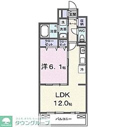 ブライトリーフ 1LDKの間取図画像