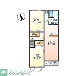 セレーノ藤澤 2LDKの間取図画像