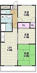 ソレイユ松風 3LDKの間取図画像