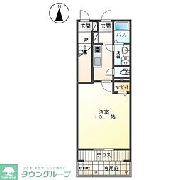 ロイヤルコート湘南 1Kの間取図画像