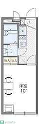 レオパレスラッキーハイムF 1Kの間取図画像