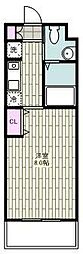 レジデンス朝日町 1Kの間取図画像