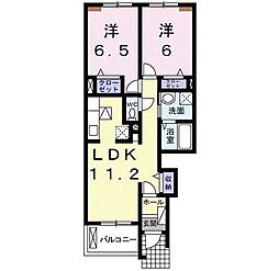 ヴェルガーデン 2LDKの間取図画像