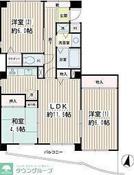 レーベンス松風 3LDKの間取図画像