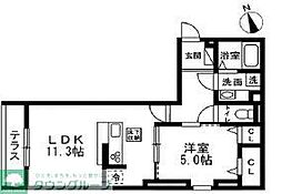 茅ヶ崎市浜竹4丁目マンション 1LDKの間取図画像