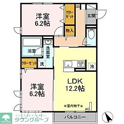 ベーチェル湘南 2LDKの間取図画像