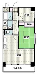 ライオンズプラザ平塚 2LDKの間取図画像
