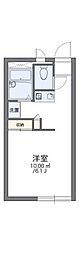 レオパレス三ノ宮 1Kの間取図画像
